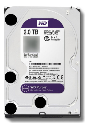 Disco Duro Purpura Para Cctv Western Digital Purple 2tb