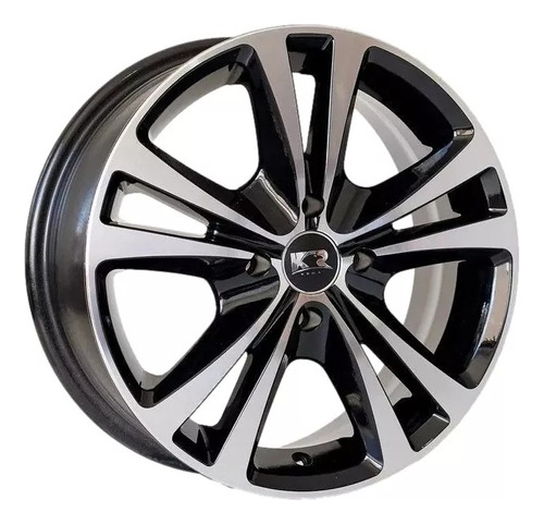 Roda Esportiva Aro 14 4x108 Ford Kr K34 / Unidade Cor Preto Diamantado