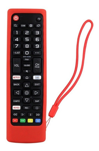 Funda Para Control LG Akb75095307 Smart Tv Case Silicon Color Rojo