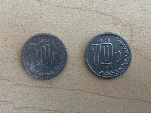 Monedas 10c Mxn 1997-1998