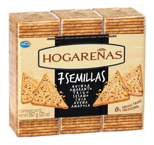 Galletita Hogareñas 7 Semillas 189 g pack x 3
