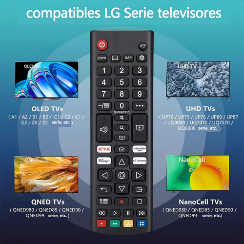 Mando A Distancia Universal De Tv Para LG Tv + Funda De Control Remoto Compatible Con Todos Los Modelos LG Smart Tv (lcd Led Uhd Oled Qned Nanocell 4k 8k, Etc.)