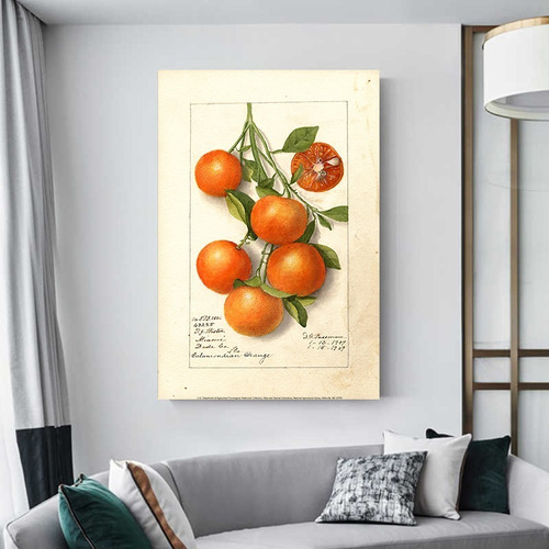 Cuadros Impresos Con Bastidor Frutas Acuarela Art Deco 90x60