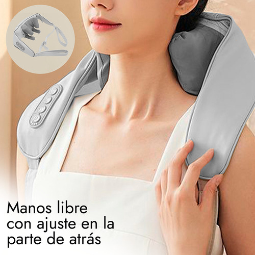 Masajeador De Cuello Y Hombros Shiatsu Recargable Gris Ozu