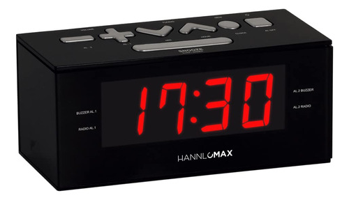 Hannlomax Radio Despertador Hx-144cr, Radio Pll Am/fm, Pant.