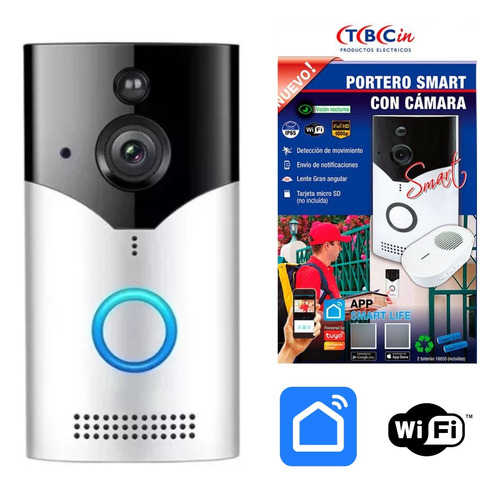 Portero Timbre Smart Con Camara Visor Video Wifi App Full Hd