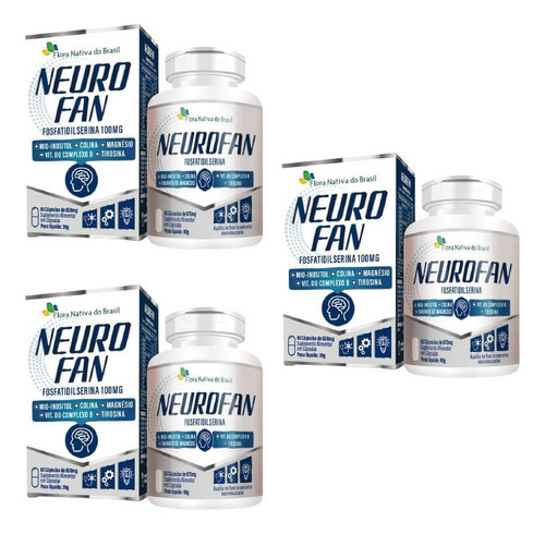 Kit 3x Neurofan Fosfatidilserina + Vitaminas 60 Cápsulas