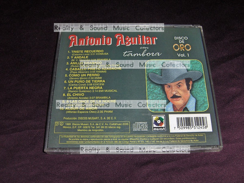 Antonio Aguilar Disco De Oro Vol1 Con Tambora Cd 95 Musart (Usado)