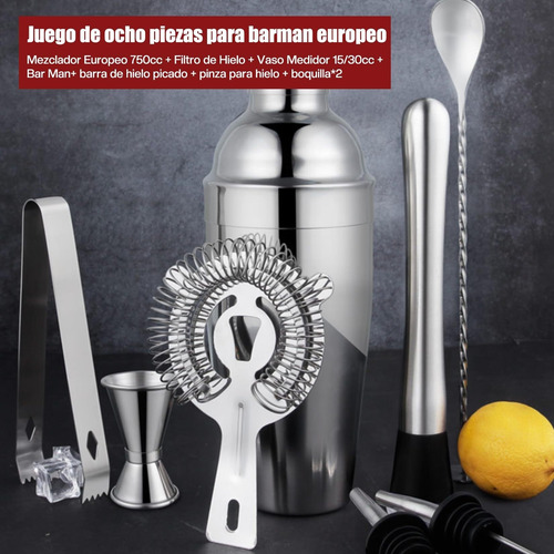 Cocktail Bar Set Kit 8 Pcskits De Coctelería Herramientas