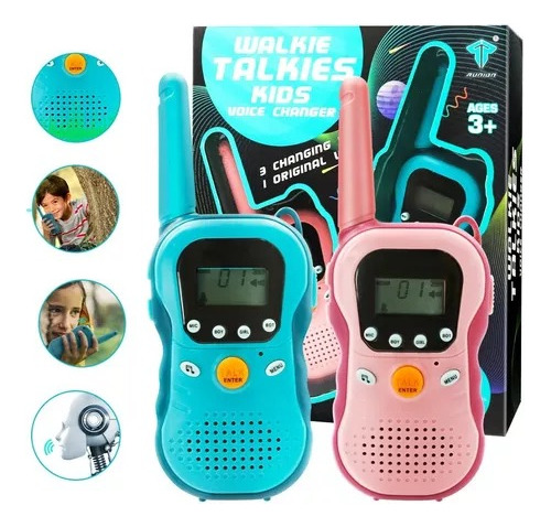 Radio Walkie-talkie Recargable Por Usb De 16 Canales, 2 Pzs.