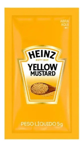 Heinz Molho De Mostarda Yellow Em Caixa Com 144 Sachês De 5g