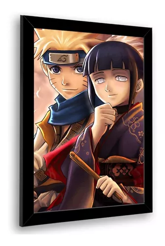 Quadro decorativo emoldurado Desenho Hinata e Naruto Anime Arte para quarto  sala no Shoptime