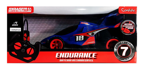 Imagem 1 de 5 de Carrinho Controle Remoto 7 Funções Endurance Azul Candide