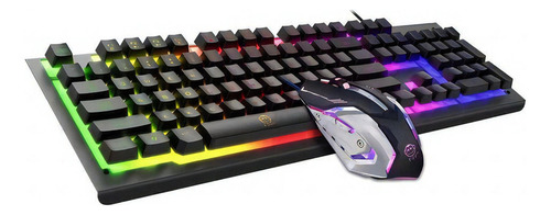Kit Teclado E Mouse Gamer Km900 C/fio Luz Led Mecanico Imice KM-900