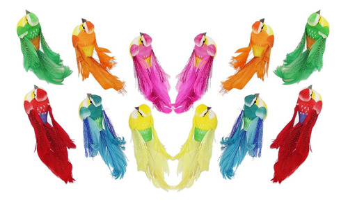 12 Piezas Coloridas Plumas De Espuma Artificial De Aves En