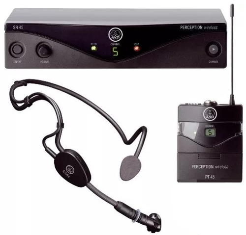 Microfone Akg Auricular Sem Fio Headset Pw45 Sport De Cabeça