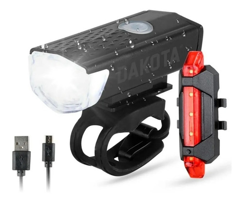 Imagen 1 de 8 de Kit Luces Bici - Trasera Y Delantera Carga Usb- Full Salas