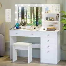 Comprar Vanity Con Luces - Escritorio Maquillaje 47  Con Enchufe, Al