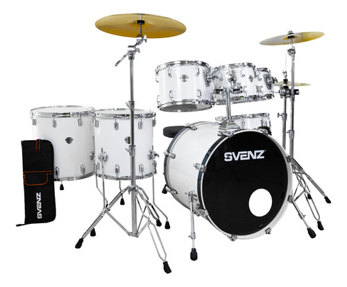 Bateria Profesional Svenz Dragonfly Dgx 7 Super Equipada Color White Red Sparkl Wrs