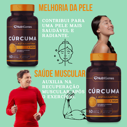 Kit Cúrcuma + Msm + Astaxantina Com 3 Unidades Nutrigenes