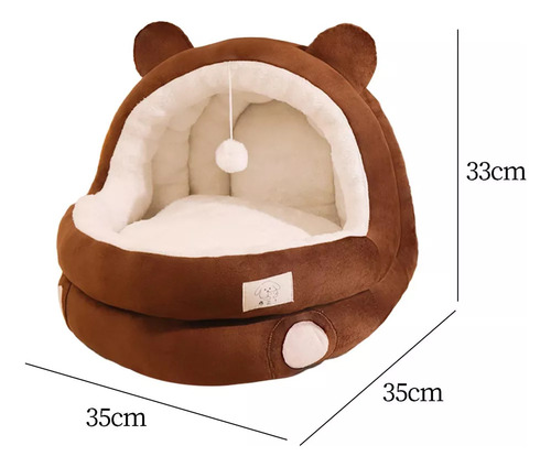 Cama Semicerrada Para Gatos, Cama Para Dormir, Marrón