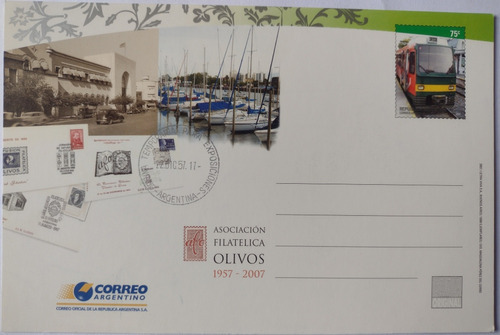 Tarjeta Entero Postal Asociación Filatelica Olivos 2007