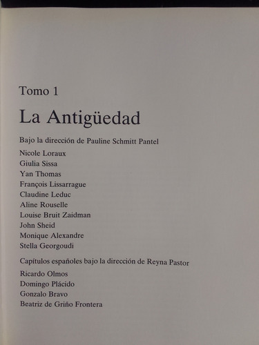 Historia De Las Mujeres 1,la Antiguedad. Georges Duby (Usado)