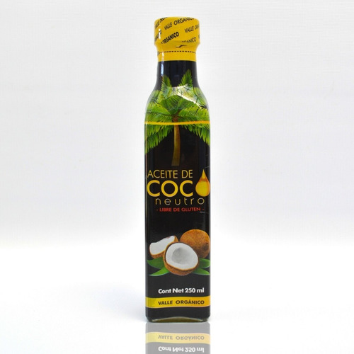 Aceite De Coco Neutro Sin Tacc 250ml Valle Organico Pack X3