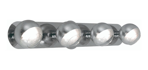 Aplique Pared Plata De 4 Luces Cromado Tulipa Vidrio Plata