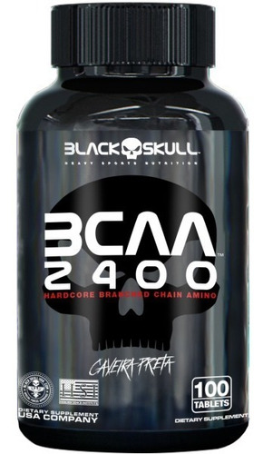 Bcaa 2400 Caveira Preta 100 Tabletes - Black Skull - Barato