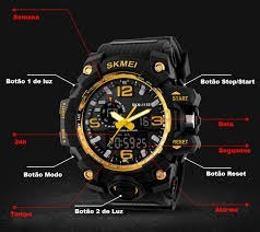 Relógio Skmei 1155 - Promoção - Cores Golden E Branco - 5atm