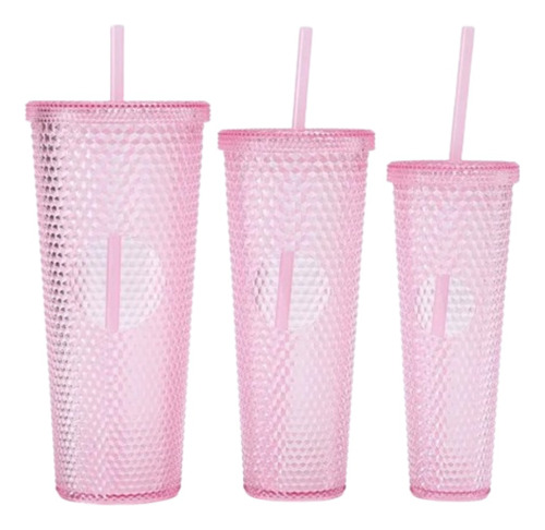 Set De Vasos 3 En 1 Texturizado Plástico Acrílico Mm-6700