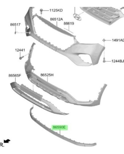 Moldura Inf Parachoque Delant Hyundai Original Creta 2016