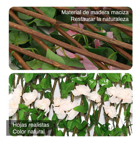 Muro Verde Expandible Follaje Flores Artificial 1.2x2.8m 1pz Beige Beige