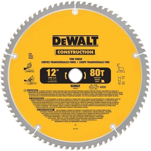 Disco Sierra Circular Dewalt 12  X 80 Dte Dw3128