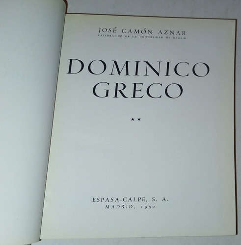 Dominico Greco - 2 Tomos