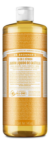Jabón Liquido Castilla Organico Dr Brooner's Citricos 946ml