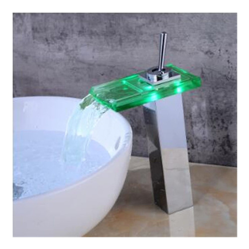 Grifo Lavabo Bienka Baño Cubierta Cromada Cascada Luz Led