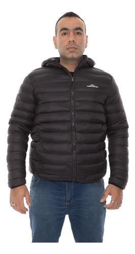 Campera Hombre Capucha Ultra Liviana Inflable Simil Pluma