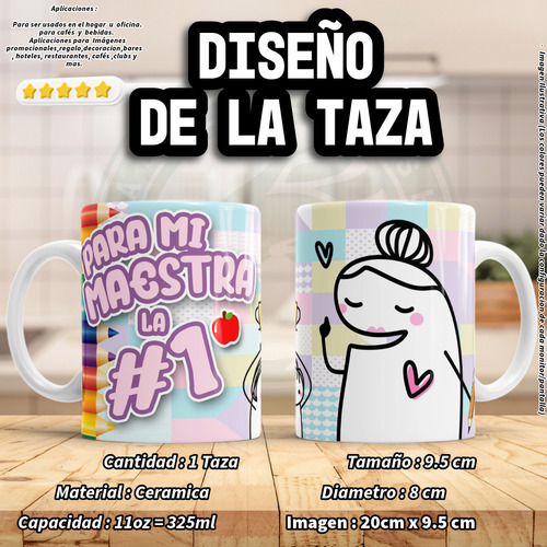 Taza Meme Flork Maestro Maestra Profesor - A 11oz 24pz Vario