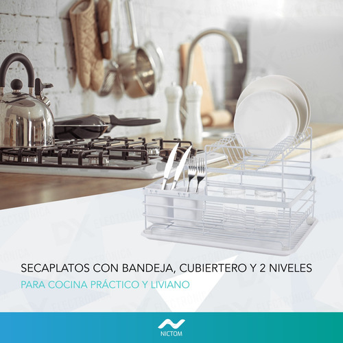 Secaplatos Escurre Platos Nictom Ep04 Cubiertero Blanco