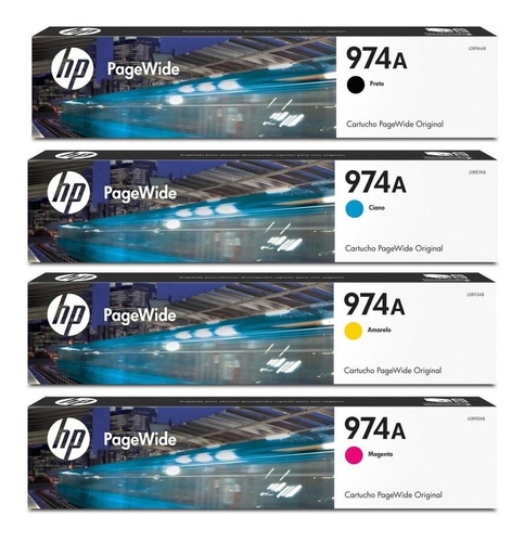  Cartuchos Origin De Tinta Hp 974a  Negro , Yell, Cyan , Mag