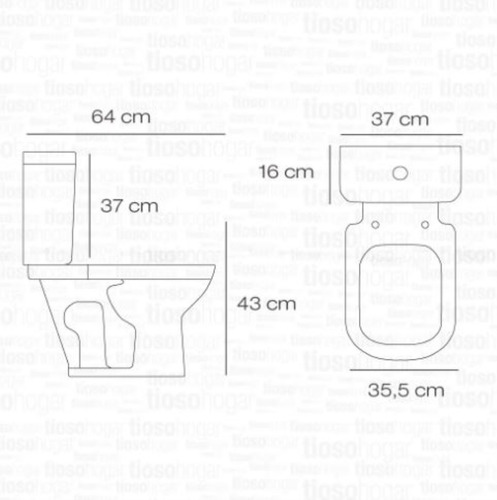 Inodoro Largo Deposito Dual Tapa Suave Piazza Premium Amalfi
