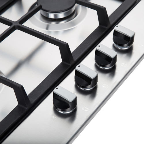Parrilla Empotrable A Gas Era 4 Quemadores Inox 60 Cm Color Plateado