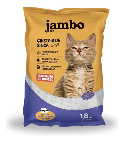 Cristais De Silica Fresco Cat Jambo 1,8kg x 1.8kg de peso neto  y 1.8kg de peso por unidade