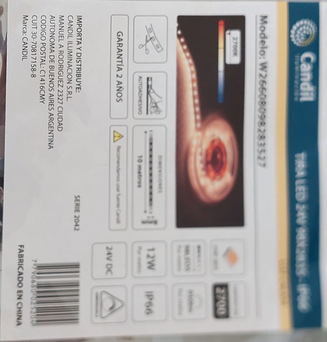 Imagen 2 de 4 de Tira Led Ip66 Luz Calida 10metros