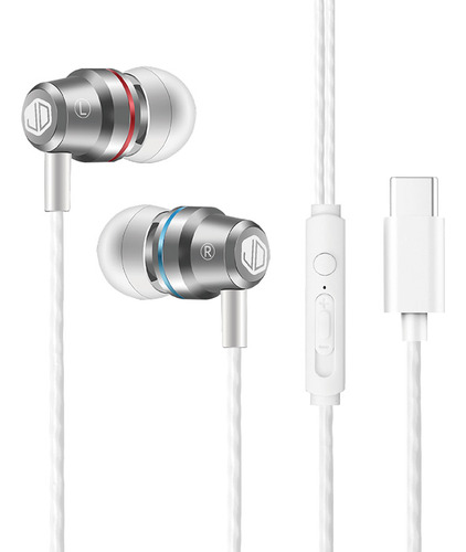 Auriculares De Cable Jd Sound Pro Blanco Entrada Tipo C