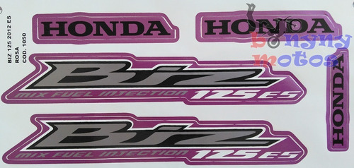 Kit Adesivo Jogo Faixas Moto Honda Biz 125 2012 Es Rosa