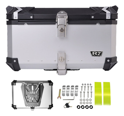 Caja Para Moto Trasero R7 Racing Aluminio  65 Lts