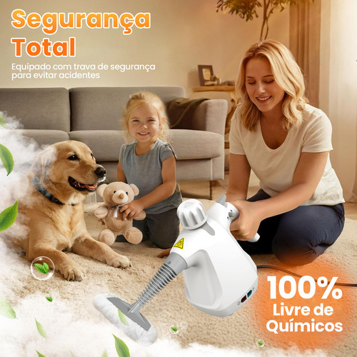 Limpador A Vapor Portátil Pressurizado Para Múltiplas Superfícies Com 11 Acessórios, Reservatório De 450ml, Limpador A Vapor Multiuso Para Casa | Estofados